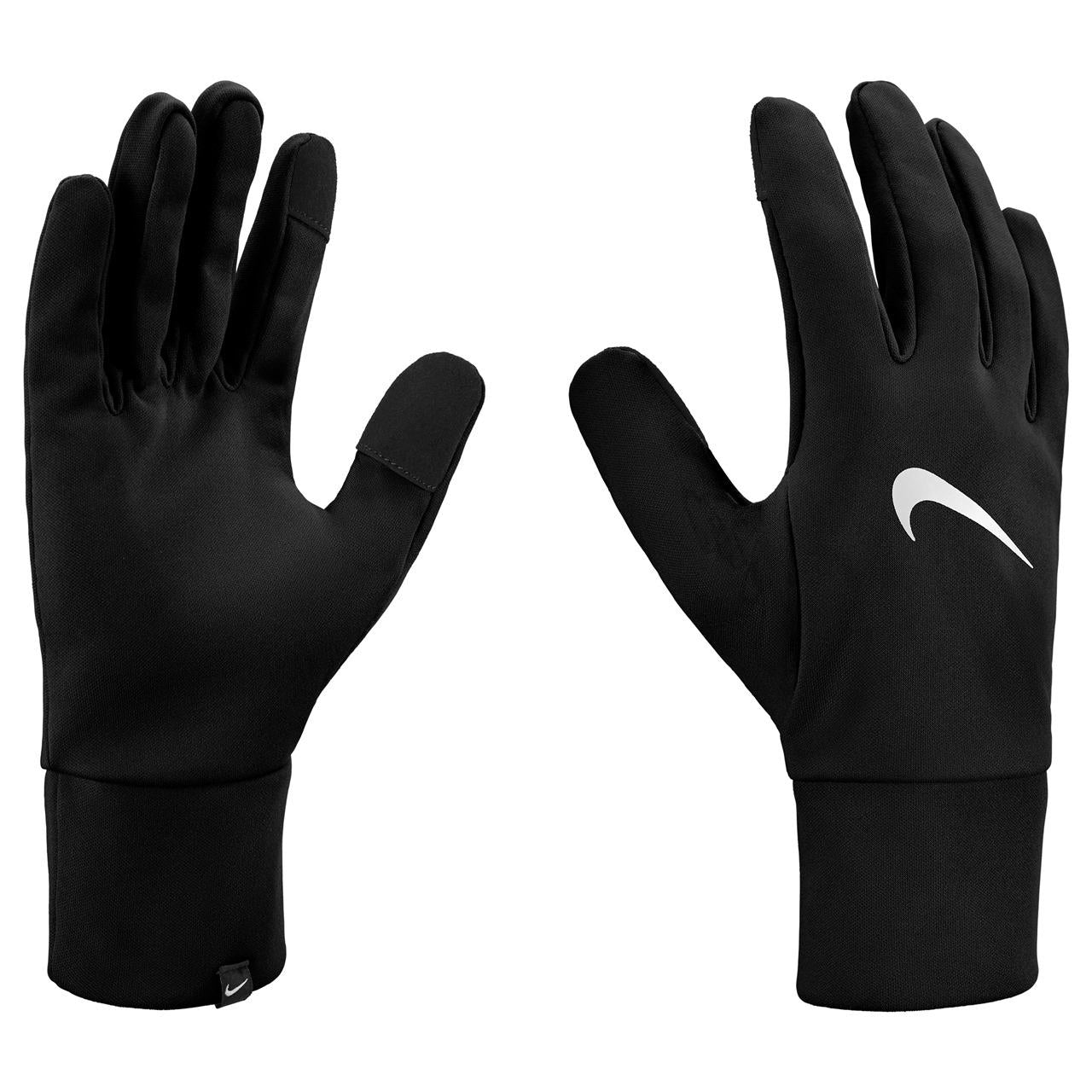 Black - Side - Nike Mens Fleece Therma-Fit Gloves