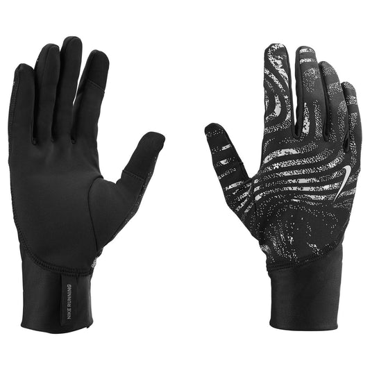 Black - Front - Nike Mens Pacer Midweight Reflective Gloves