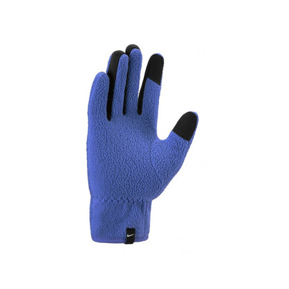 Blue - Side - Nike Childrens-Kids One Fleece Therma-Fit Gloves