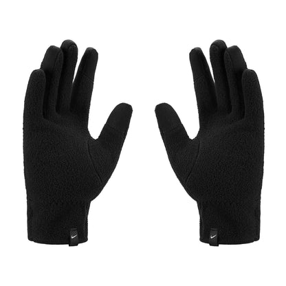Black - Back - Nike Childrens-Kids One Fleece Therma-Fit Gloves