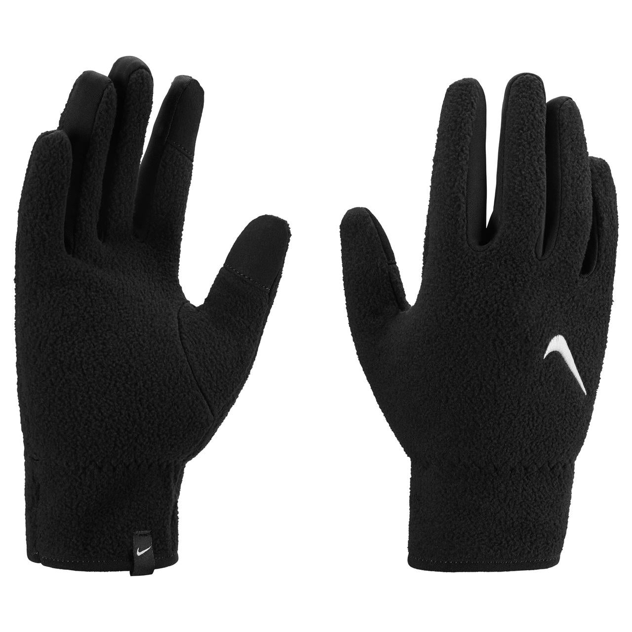 Black - Side - Nike Childrens-Kids One Fleece Therma-Fit Gloves