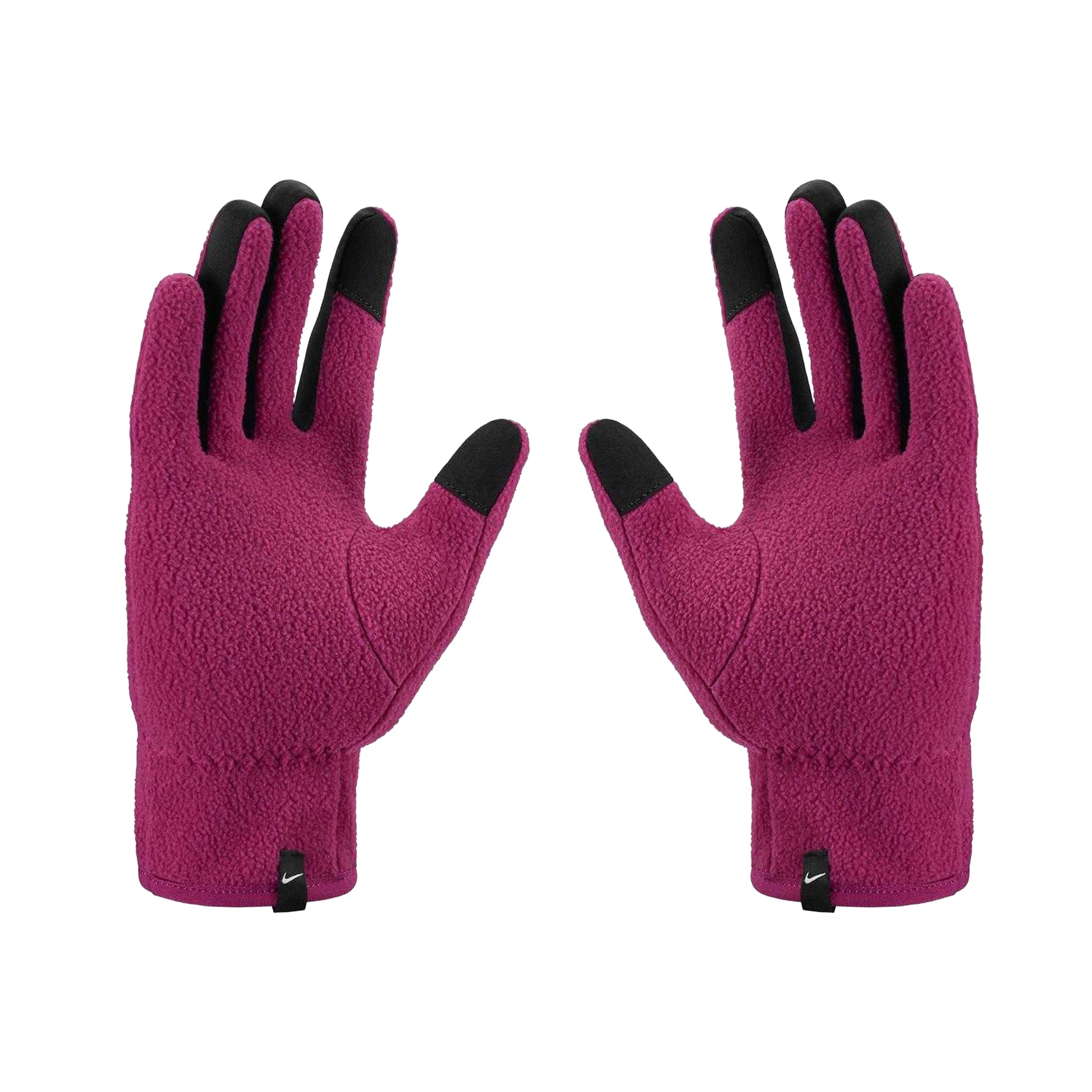 Burgundy - Back - Nike Childrens-Kids One Fleece Therma-Fit Gloves