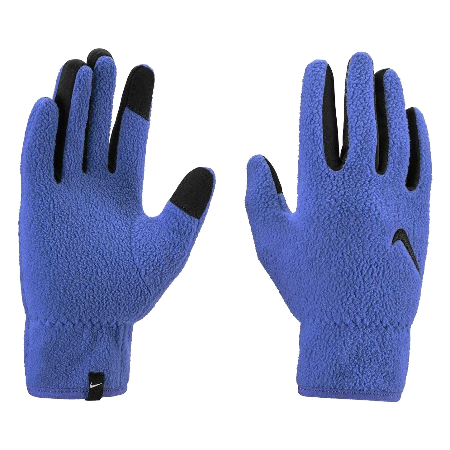 Blue - Side - Nike Childrens-Kids One Fleece Therma-Fit Winter Gloves