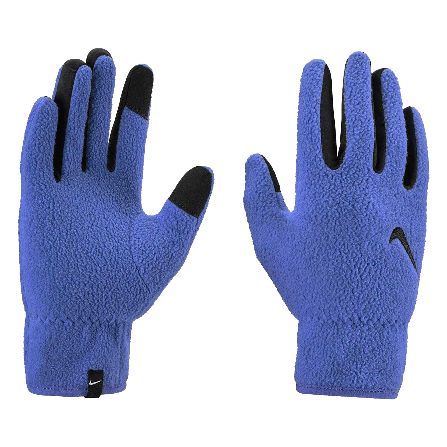 Blue - Side - Nike Childrens-Kids One Fleece Therma-Fit Winter Gloves