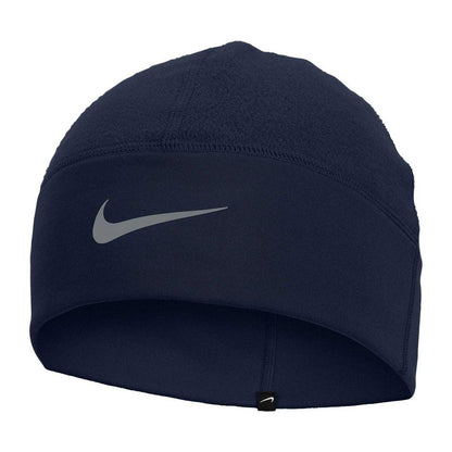 Navy - Front - Nike Therma Fit Swoosh Fleece Beanie