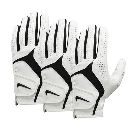 White-Black - Front - Nike Dura Feel X Golf Gloves (Pack of 3)