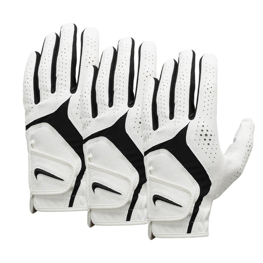 White-Black - Front - Nike Dura Feel X Golf Gloves (Pack of 3)