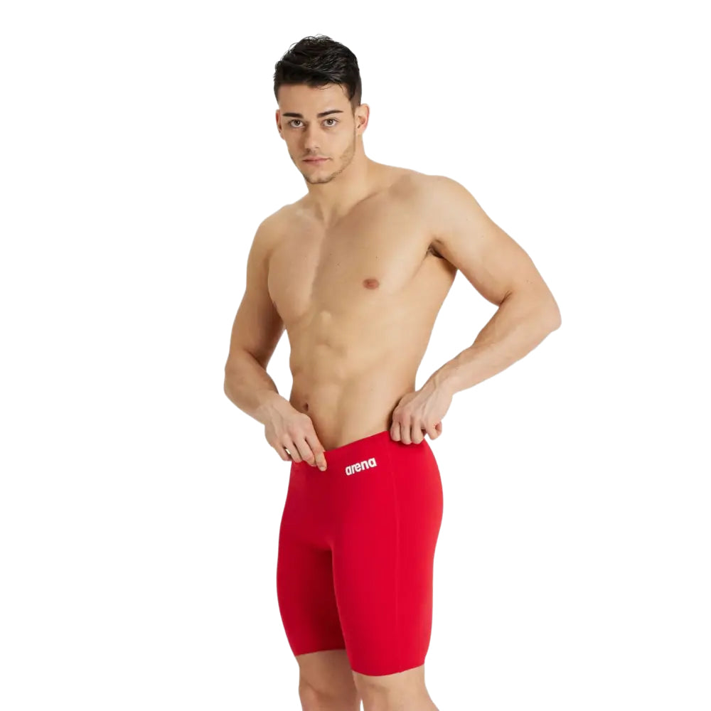 Red-White - Side - Arena Mens Solid Jammer Shorts