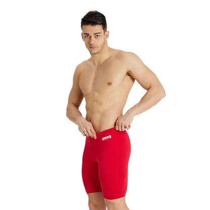 Red-White - Side - Arena Mens Solid Jammer Shorts