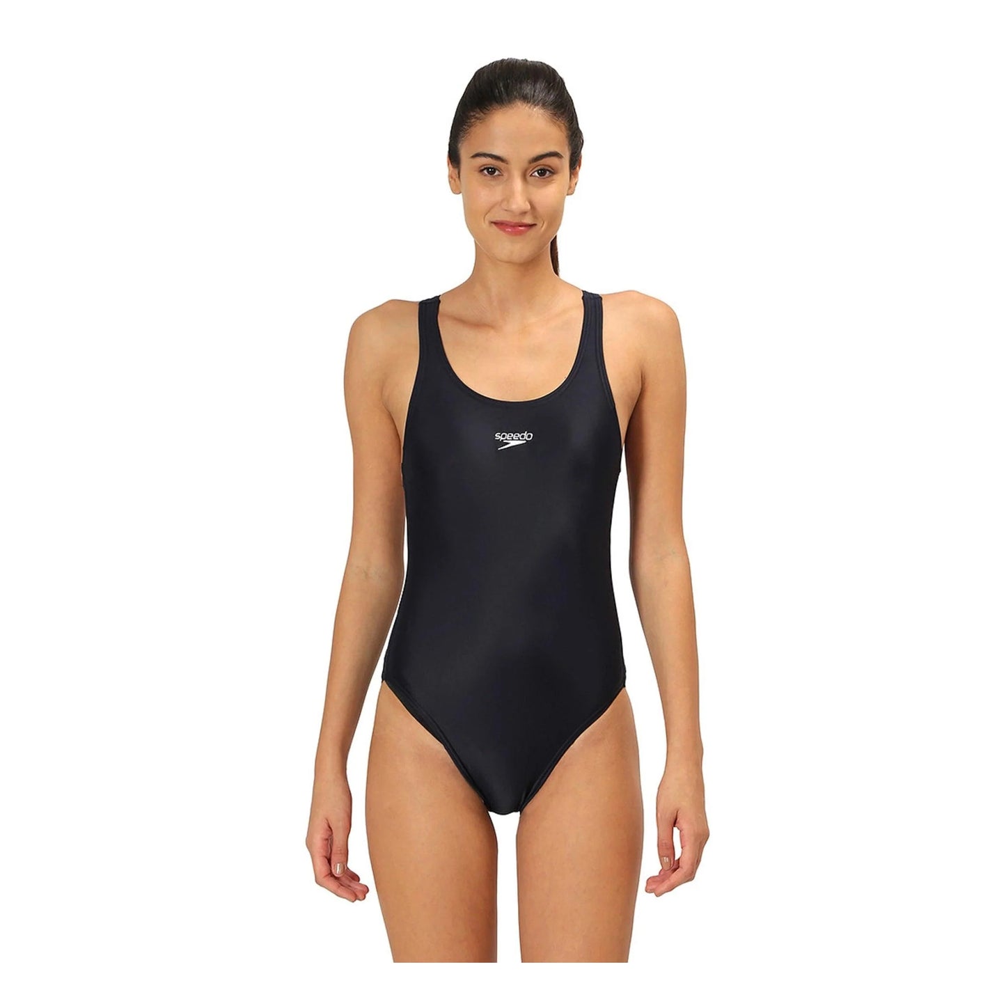 Black - Side - Speedo Womens-Ladies Eco Endurance+ Costume One Piece Swimsuit