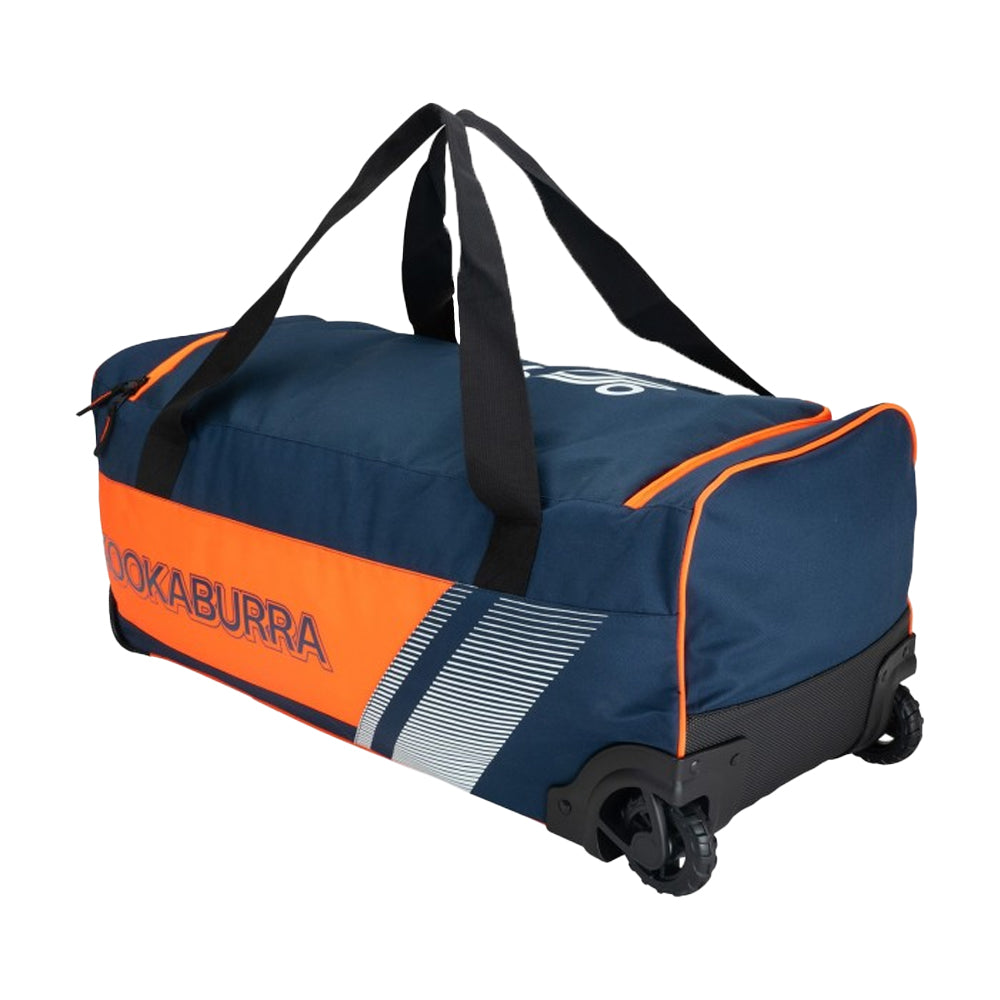 Navy-Orange - Back - Kookaburra 2026 9500 Wheeled Cricket Bag