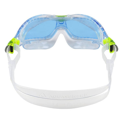 Transparent-Lime-Blue - Back - Aquasphere Childrens-Kids Seal Swimming Goggles