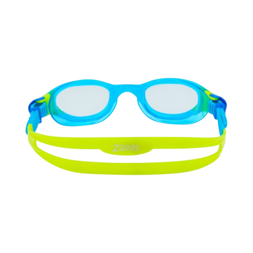 Blue-Lime - Back - Zoggs Childrens-Kids Phantom Contrast Detail Swimming Goggles