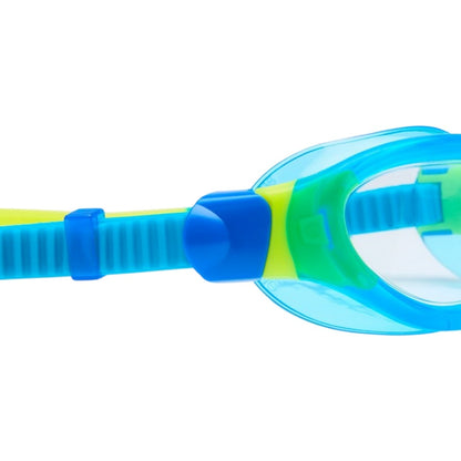 Blue-Lime - Side - Zoggs Childrens-Kids Phantom Contrast Detail Swimming Goggles