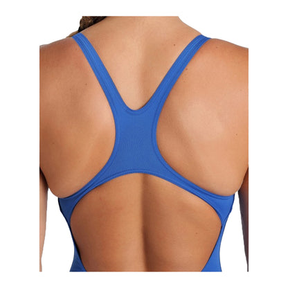 Royal Blue-White - Side - Arena Womens-Ladies Pro Solid Swimming One Piece Swimsuit