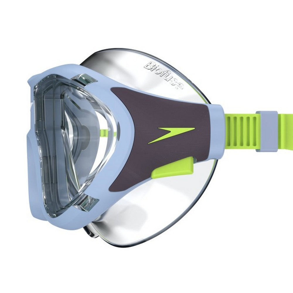 Blue-Lime - Side - Speedo Childrens-Kids Biofuse 2.0 Diving Mask