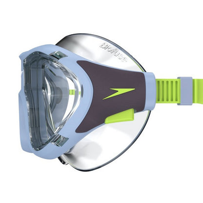Blue-Lime - Side - Speedo Childrens-Kids Biofuse 2.0 Diving Mask