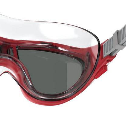 Red-Grey - Side - Speedo Childrens-Kids Biofuse 2.0 Diving Mask