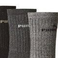 Grey - Side - Puma Unisex Adults Crew Socks (Pack Of 3)