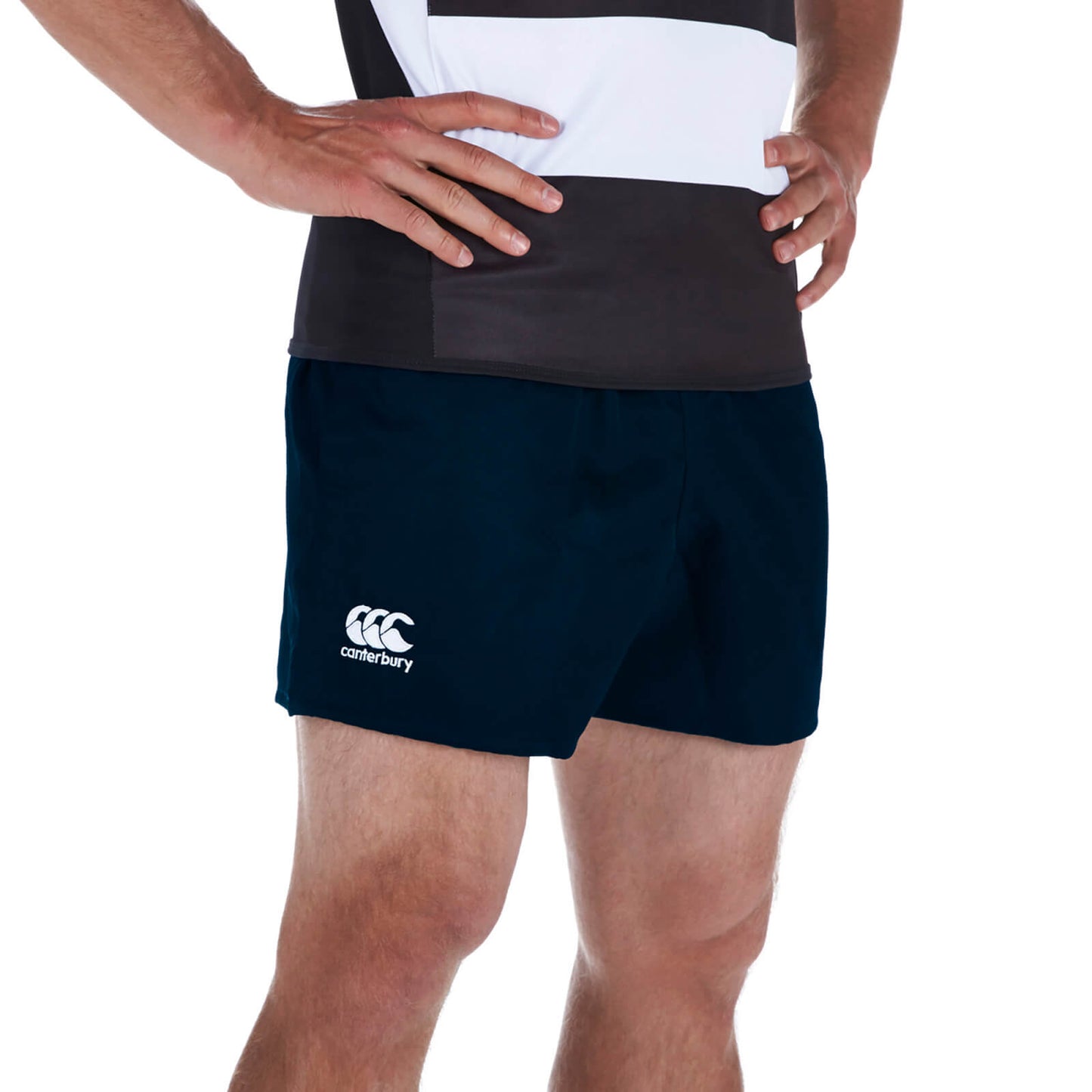 Navy - Side - Canterbury Mens Professional Polyester Shorts