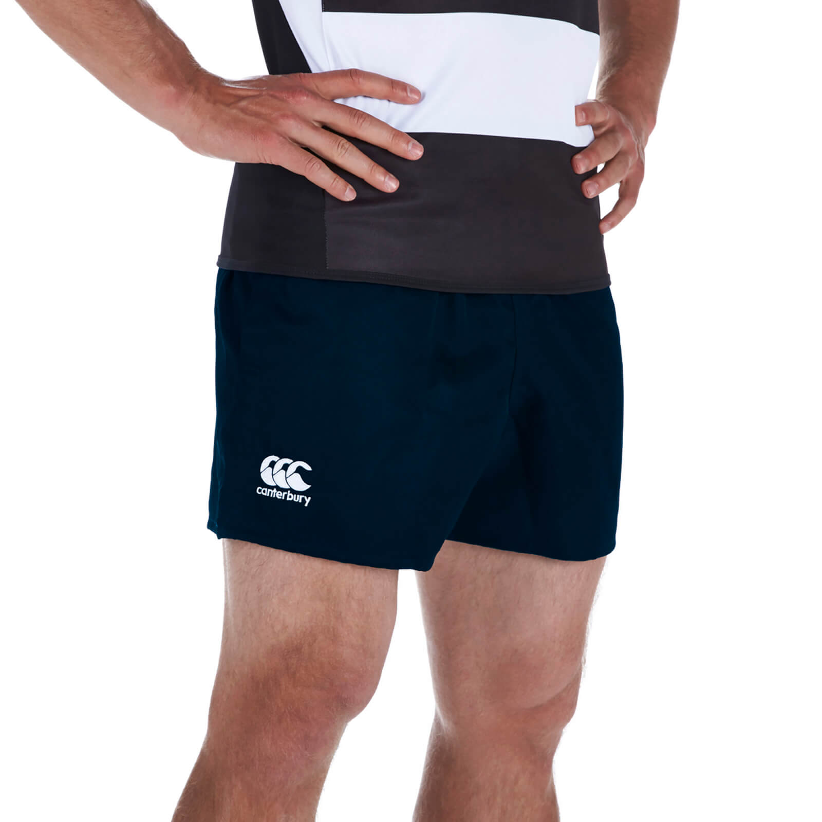 Navy - Side - Canterbury Mens Professional Polyester Shorts