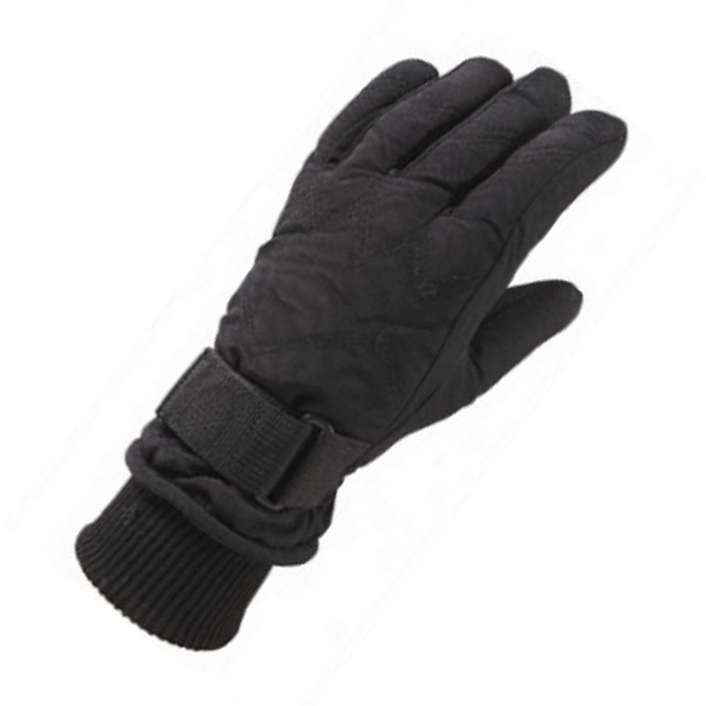 Black - Back - Carta Sport Childrens-Kids Ski Gloves