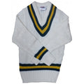 White-Green-Amber - Front - Carta Sport Mens Cricket Jumper