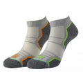 Silver-Grey - Front - 1000 Mile Mens Repreve Ankle Socks (Pack of 2)
