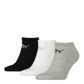 Grey-Black-White - Front - Puma Unisex Adult Trainer Socks (Pack of 3)
