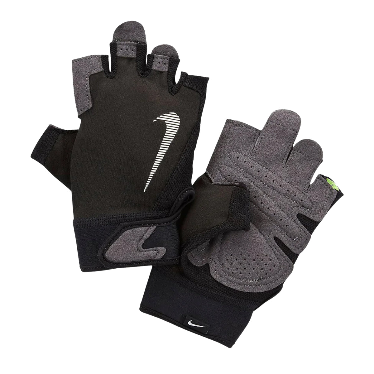 Black-White-Grey - Side - Nike Mens Ultimate Heavyweight Fitness Fingerless Gloves