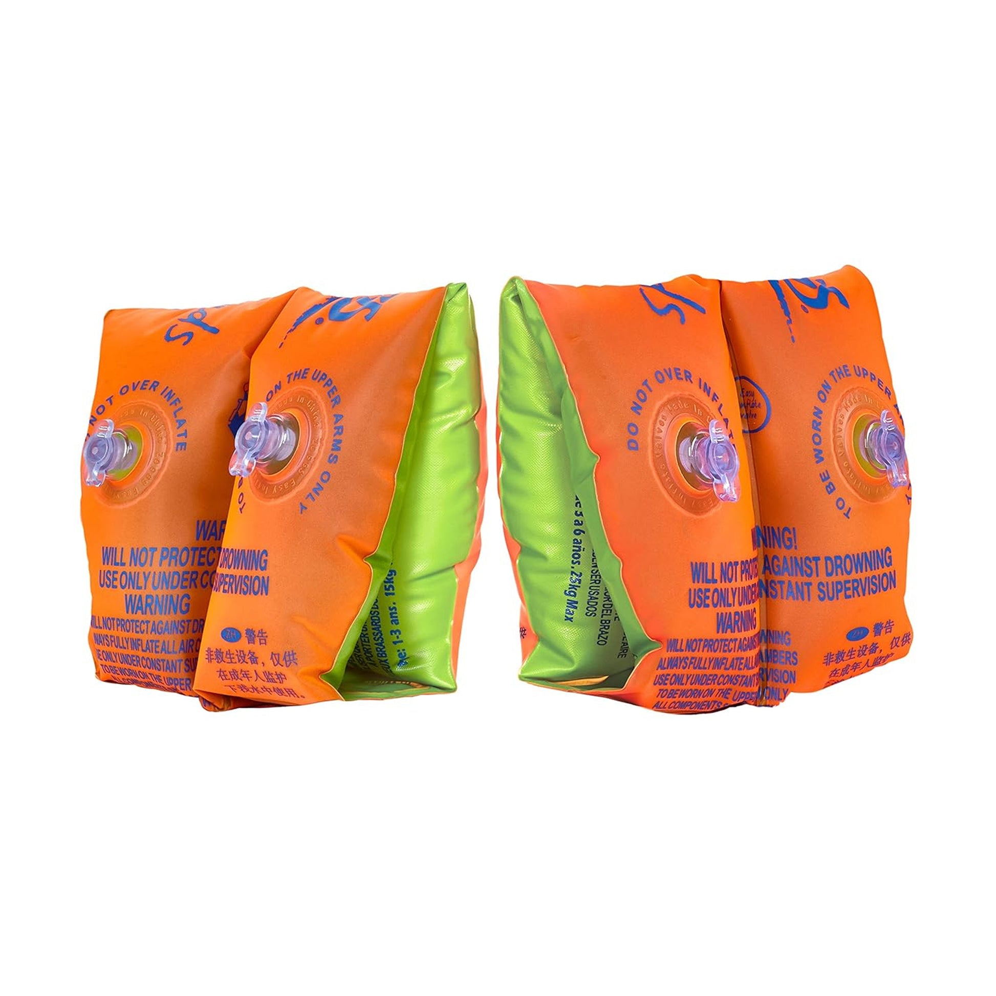Orange-Green - Back - Zoggs Baby Swimming Armbands