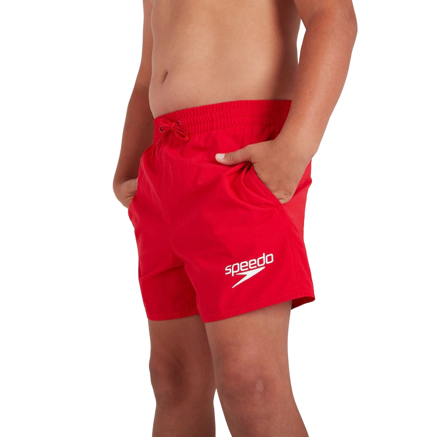 Red - Side - Speedo Childrens-Kids Essential Swim Shorts