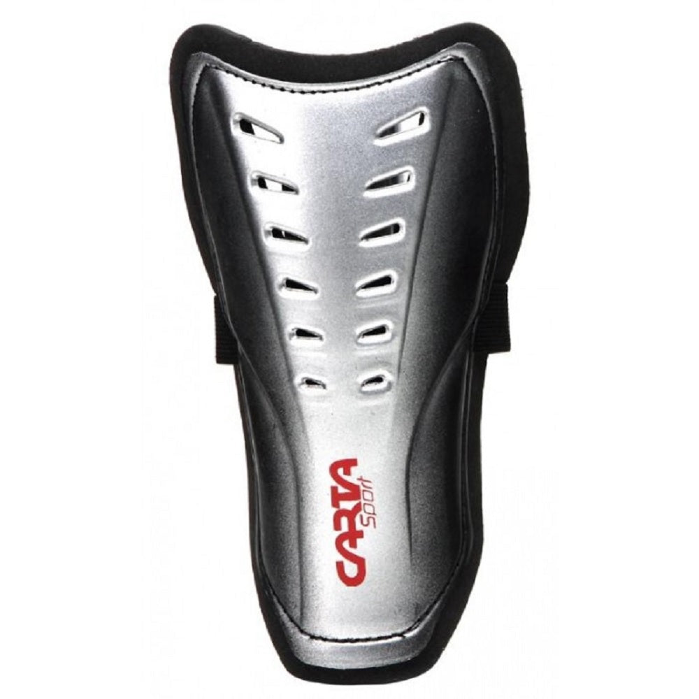 Silver-Black - Front - Carta Sport Childrens-Kids Shin Guards