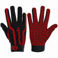 Red-Black - Front - Optimum Childrens-Kids Velocity Full Finger Rugby Gloves