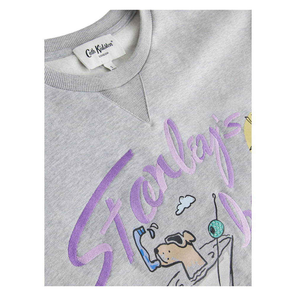 Grey - Back - Cath Kidston Womens-Ladies Stanley Martini Glass Sweatshirt