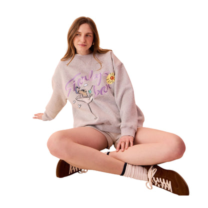Grey - Pack Shot - Cath Kidston Womens-Ladies Stanley Martini Glass Sweatshirt