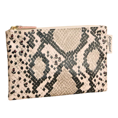 Beige-Black - Front - Cath Kidston Zebra Print Cotton Zipped Purse