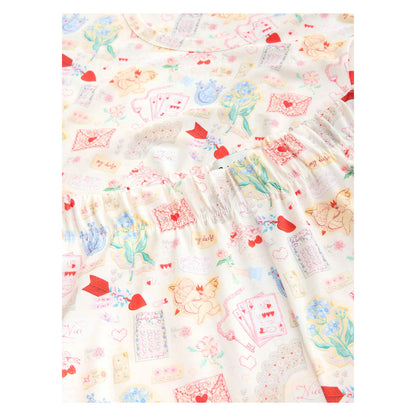 Cream - Back - Cath Kidston Womens-Ladies Heart Cotton Jersey Valentine Pyjama Set