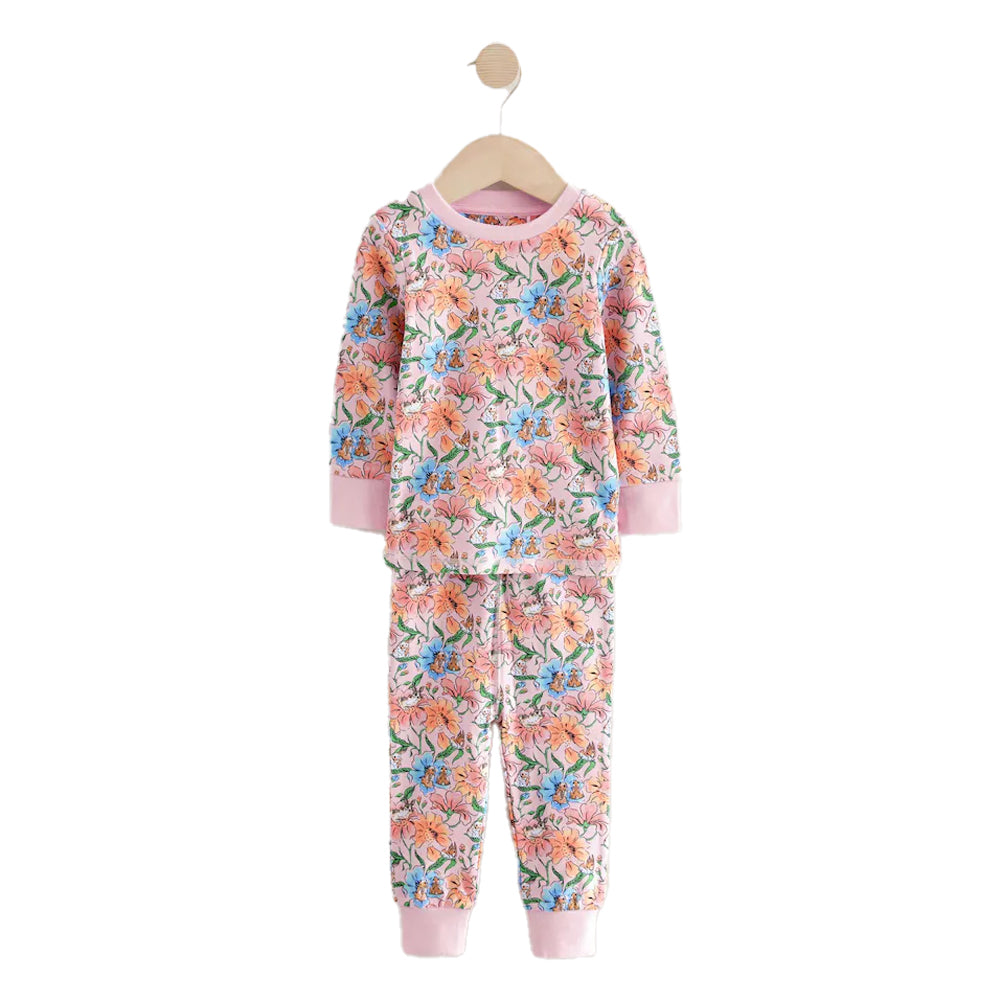 Pink - Side - Cath Kidston Girls Snuggle Bunny Cotton Pyjama Set (Pack of 2)