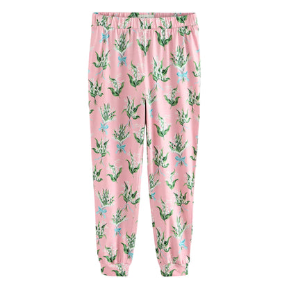 Pink - Side - Cath Kidston Womens-Ladies Lily-of-the-Valley Cotton Long Pyjama Set