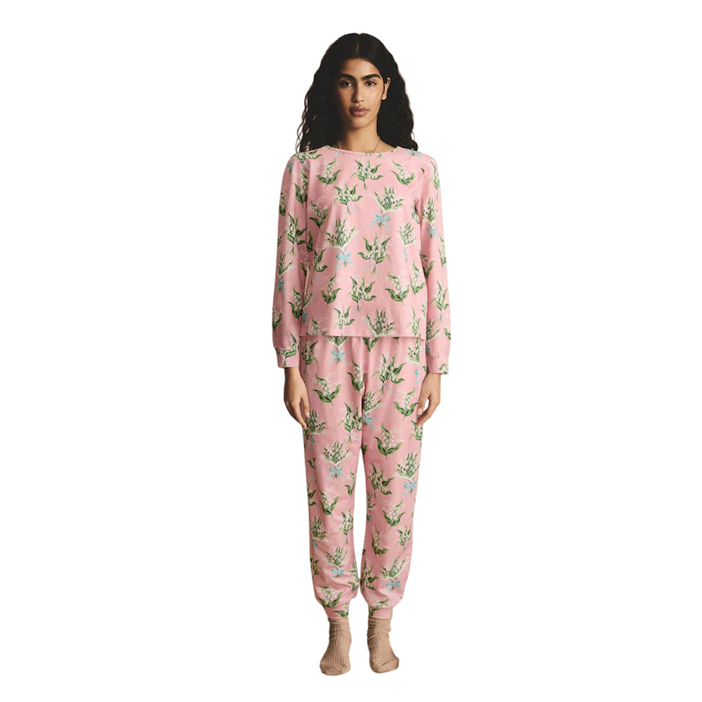 Pink - Lifestyle - Cath Kidston Womens-Ladies Lily-of-the-Valley Cotton Long Pyjama Set