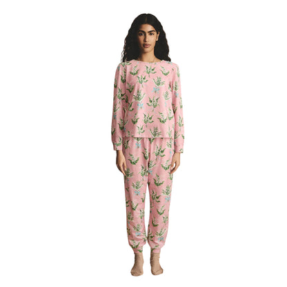 Pink - Lifestyle - Cath Kidston Womens-Ladies Lily-of-the-Valley Cotton Long Pyjama Set