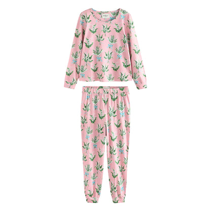 Pink - Front - Cath Kidston Womens-Ladies Lily-of-the-Valley Cotton Long Pyjama Set