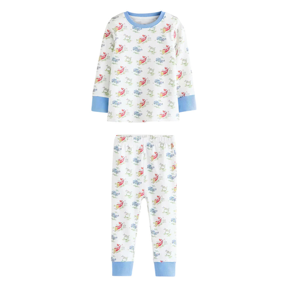 Multicoloured - Back - Cath Kidston Childrens-Kids Snuggle Cars Cotton Pyjama Set (Pack of 3)