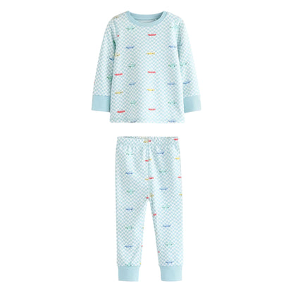 Multicoloured - Side - Cath Kidston Childrens-Kids Snuggle Cars Cotton Pyjama Set (Pack of 3)