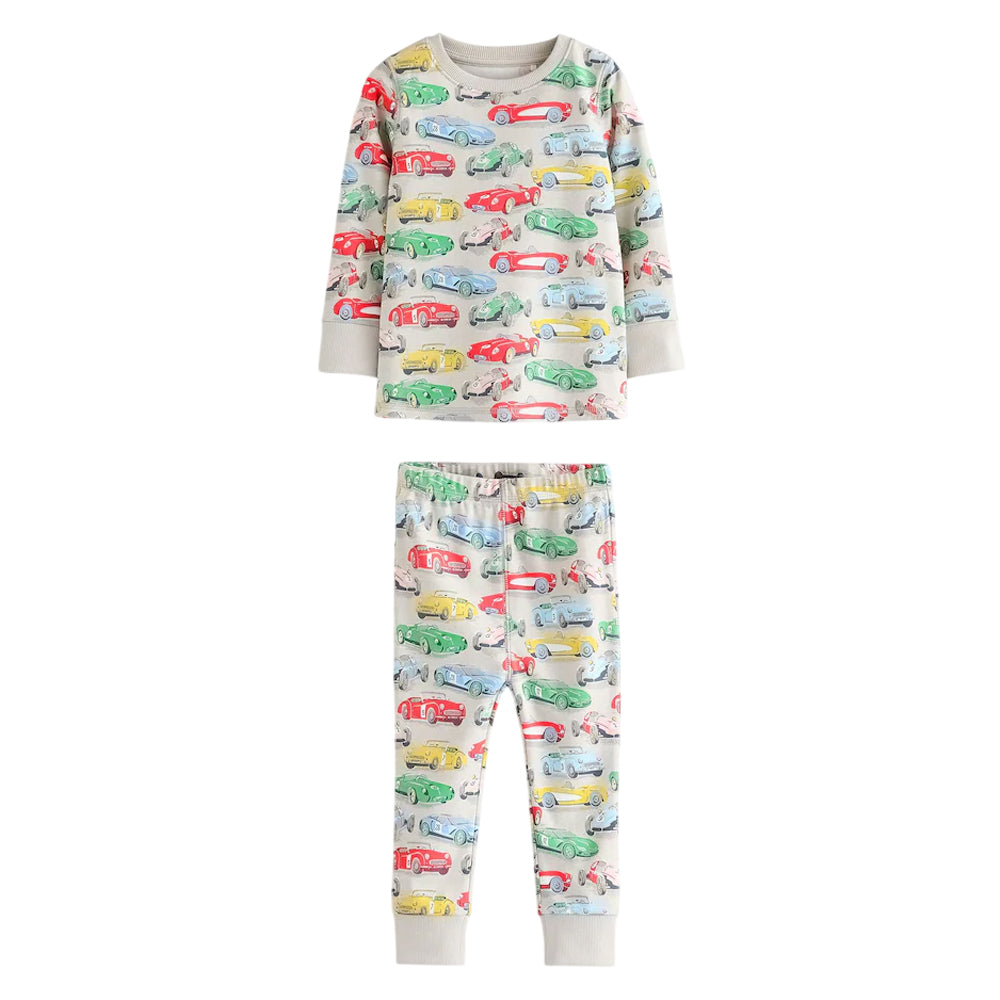Multicoloured - Lifestyle - Cath Kidston Childrens-Kids Snuggle Cars Cotton Pyjama Set (Pack of 3)