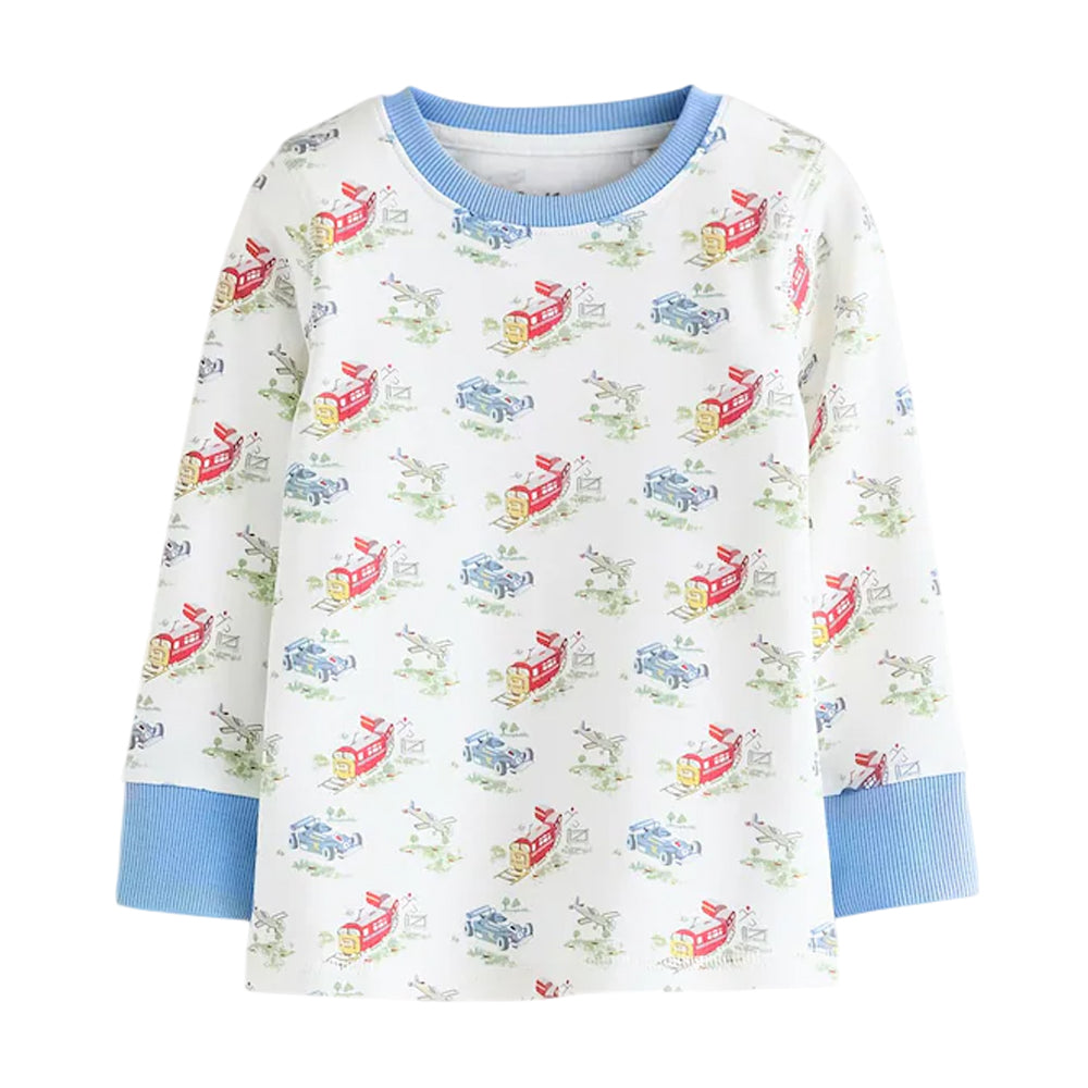 Multicoloured - Pack Shot - Cath Kidston Childrens-Kids Snuggle Cars Cotton Pyjama Set (Pack of 3)