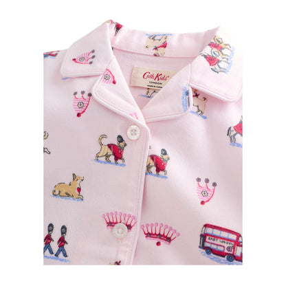 Pink - Side - Cath Kidston Girls Button-Down Pyjama Set