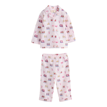 Pink - Front - Cath Kidston Girls Button-Down Pyjama Set