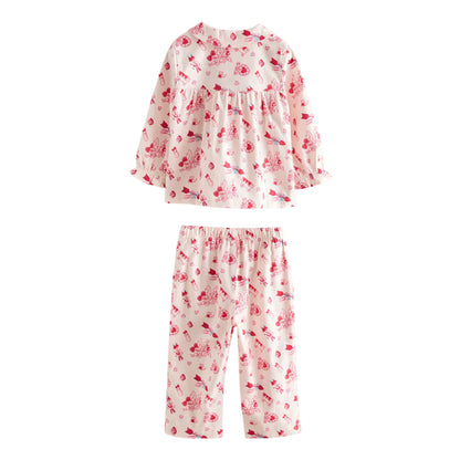 White - Back - Cath Kidston Girls Heart Woven Button Through Pyjama Set